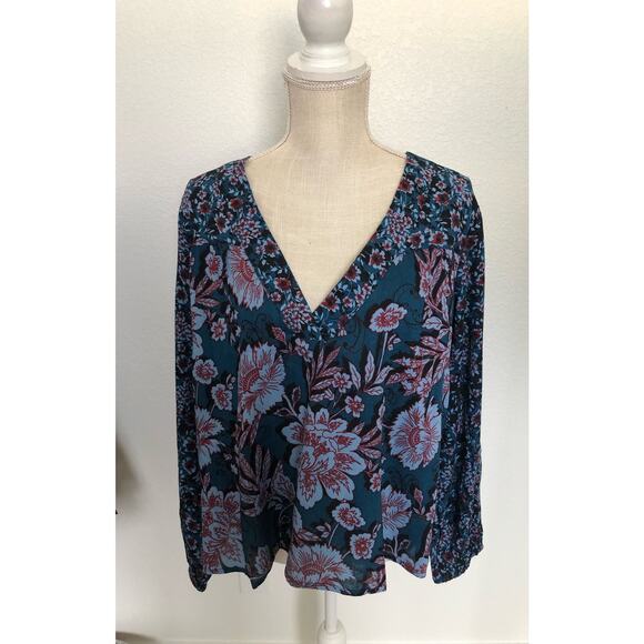 Band of the Free Saphire Floral Print Top - L - Picture 2 of 5